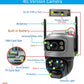 Caméra de Surveillance Solaire 4G Double Objectif 8MP