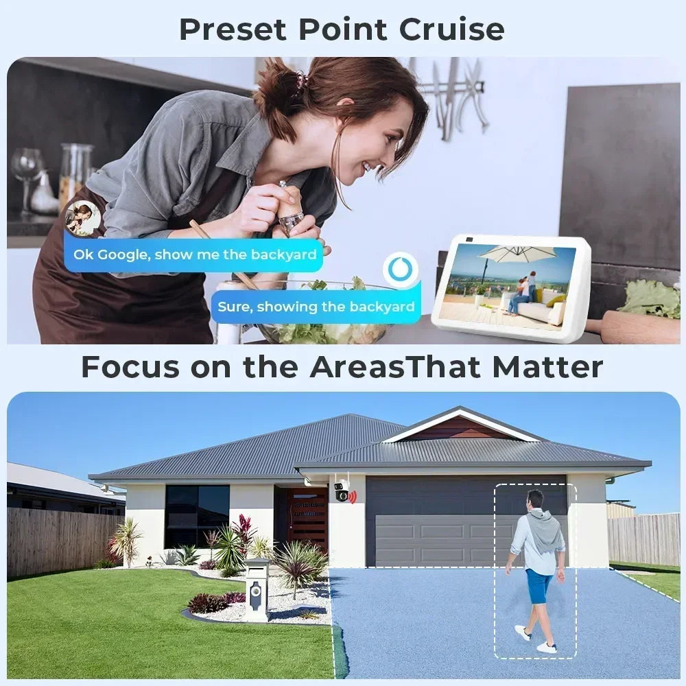 Caméra De Surveillance WiFi 4K À Double Objectif