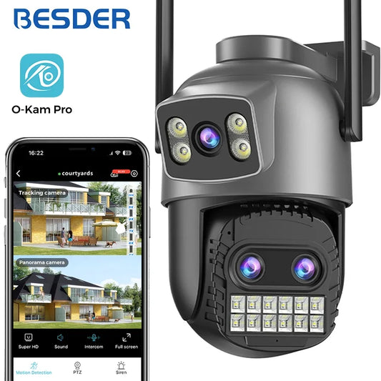 Caméra De Surveillance WiFi PTZ Double Écran 15MP
