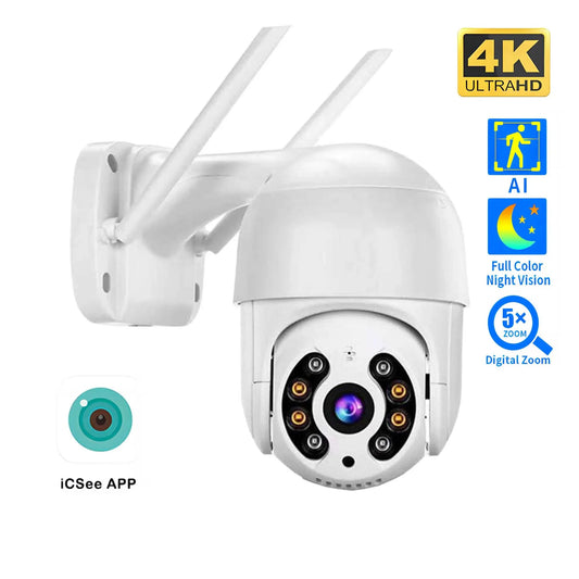 Caméra PTZ WiFi Extérieure 8 MP Vision Nocturne Couleur